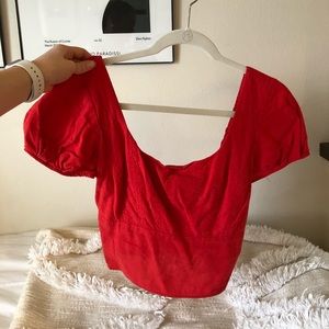 Urban Outfitters red cotton blouse